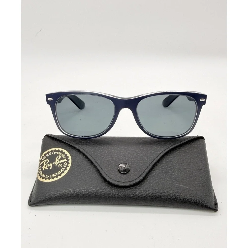 Ray-Ban RB2132 New Wayfarer Rx Sunglass Frames Blue Clear 55-18 145 Italy W/Case
